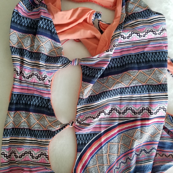 Red Carter Boho one piece swimsuit - Picture 5 of 6